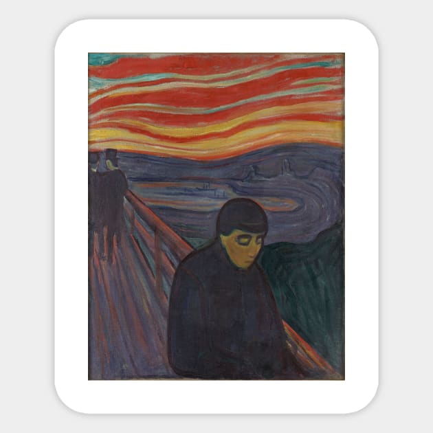 Despair by Edvard Munch Sticker by POD Artists